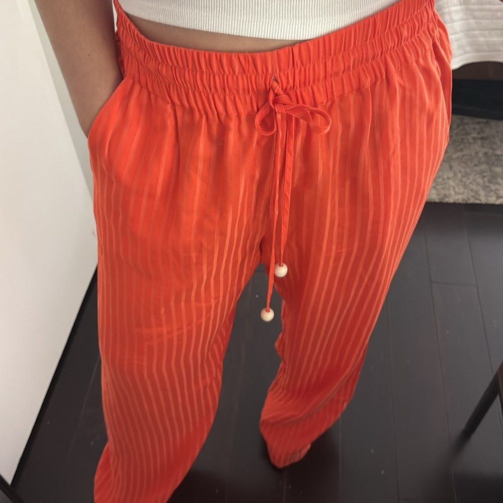 Vibrant Orange Drawstring Pants